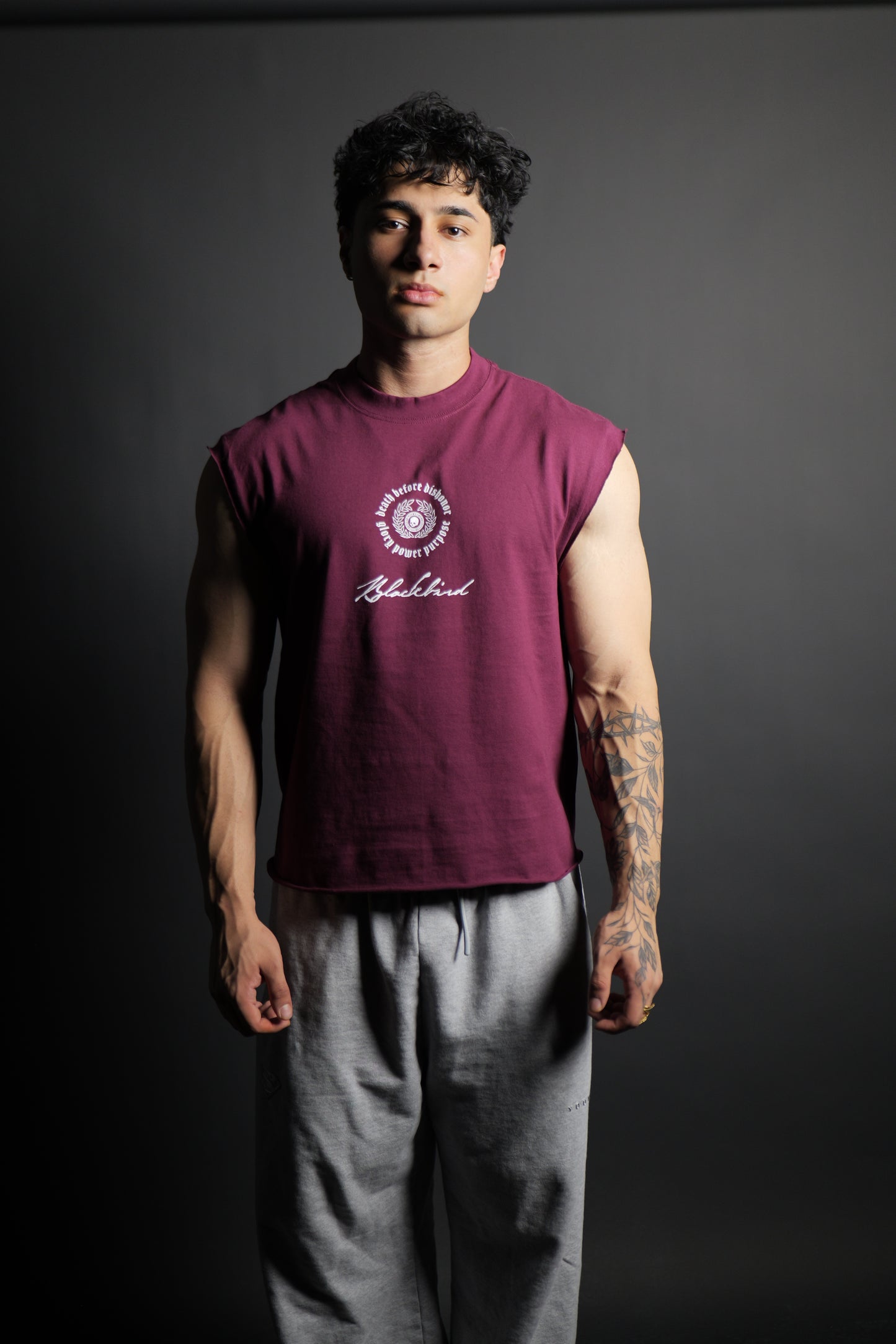 2 year anniversary cut-off maroon