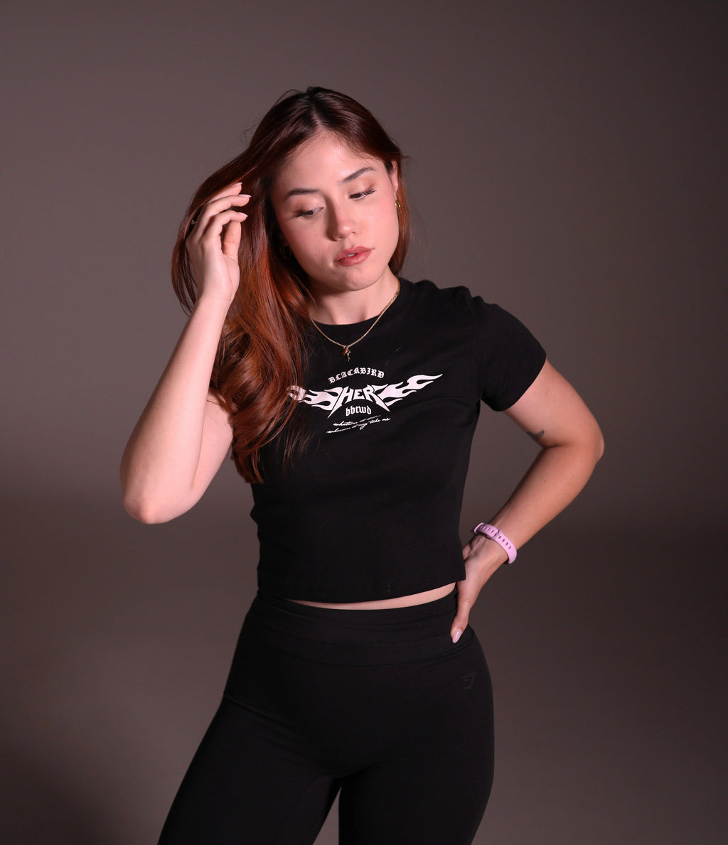 Blackbird Her baby tee (Black)