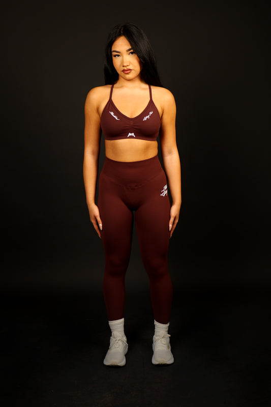 BREATHE FIRE "PHOENIX" LEGGINGS (MAROON)