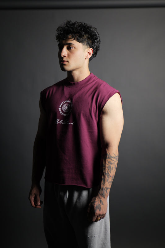 2 year anniversary cut-off maroon